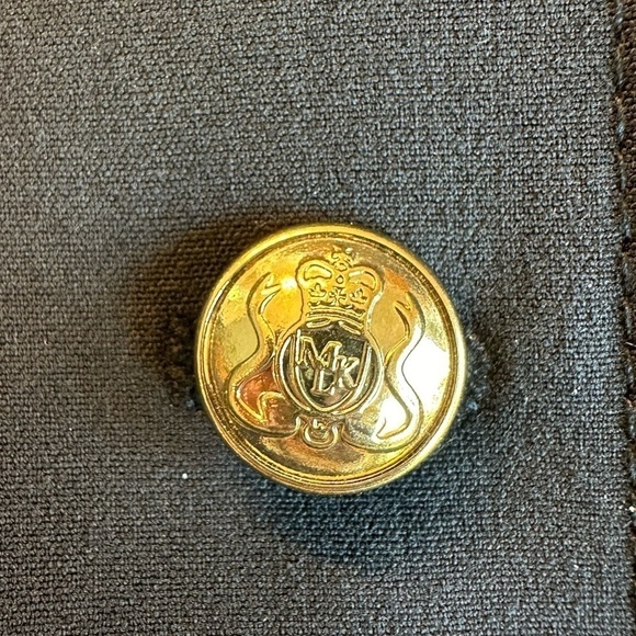 Tahari ASL Blazer Jacket Navy with Gold buttons & zipper pockets women’s sz 4P - Picture 10 of 13